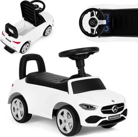MULTISTORE Dětské odrážedlo Mercedes-Benz třídy C bílé s volantem a zvuky, od 12