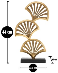 Kovová soška v zlatom dekore Mauro Ferretti Triple Leaf