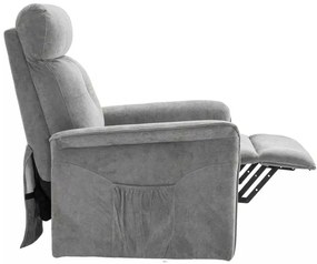 LuxuryForm DESIGN TV kreslo PEGAS s elektrickým polohovaním, masážou a výklopom - světle šedé