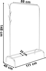 Vešiakový stojan FELIKS Loft biely