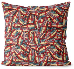 Vankúš 810 červená pattern (Veľkosť: 55 x 55 cm)