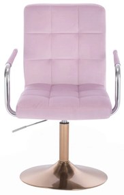 LuxuryForm DESIGN Stolička VERONA VELUR na zlatom tanieri - levanduľa