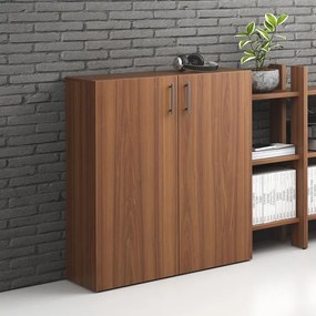 Kancelárska skriňa nízka SOLID, 800 x 400 x 1080 mm, orech