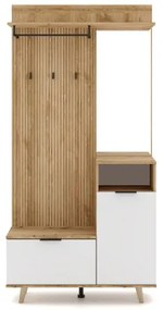 Predsieňová stena so zrkadlom SVEN hnedá/biela