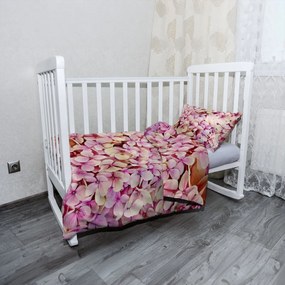 Sablio Mikroplyšové detské obliečky do postieľky Ružové kvety - 130x90 / 40x60