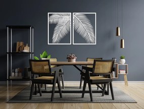drevko Dvojdielny drevený obraz Palmové listy Rozmer obrazu: 29,5 x 44,5 cm, Farba dekorácie: Čierna