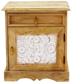 furniture-nabytek.cz - Nočný stolík z masívu z dreva mango 45x50x40