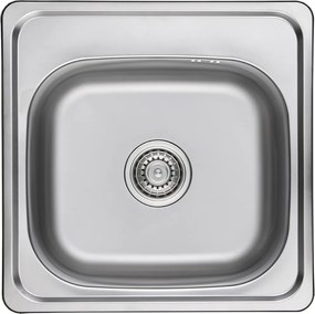 Kuchinox Standard, 1-komorový nerezový drez 475x475x180 mm, hladký dekor, oceľová, LAV-SKS_010T
