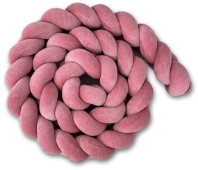 Vulpi Mantinel do postieľky Vrkoč 300 cm Velvet Handmade Farba: ružová