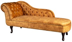 Leňoška CHESTERFIELD, zamatovo horčicovo žltá
