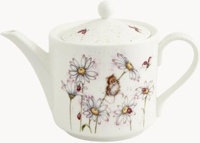 Čajník's pokrievkou z jemného kostného porcelánu Mouse & Flower