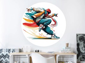 Street dance textilní prelepiteľná nálepka na stenu list 45 x 45 cm