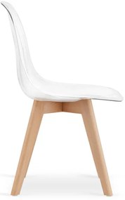 Set styroch jedálenských stoličiek KITO priesvitné / naturálne nohy (4 ks)