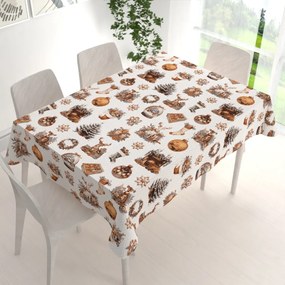 Biante Bavlnený obdĺžnikový obrus Sandra SA-543 Vianočná atmosféra 50x100 cm