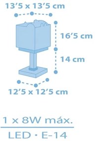 Dalber 63111T - Detská lampička JUNGLE 1xE14/8W/230V modrá