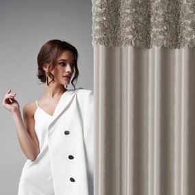 ZATEMŇOVACÍ ZÁVES NA KRÚŽKOCH EVA MINGE ROSES13 140X250 CM BÉŽOVÁ