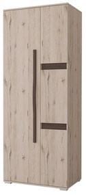 Šatníková skriňa Sanwilf (dub craft sivý + dub sonoma čokoláda). Akcia -21%. Vlastná spoľahlivá doprava až k Vám domov. 1071560