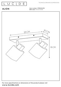 Lucide 17999/02/30 - Bodové svietidlo ALION 2xE14/25W/230V