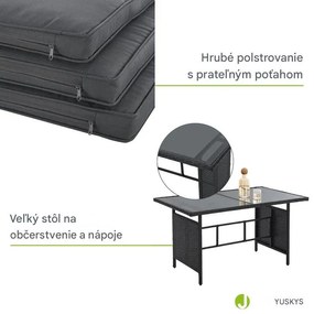 InternetovaZahrada Ratanová zostava Turin - čierna