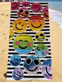 Plážová osuška FUNNY SMILEYS 70x140 cm