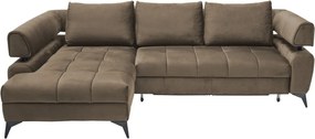 Rohová sedacia súprava Paris, svetlo hnedá látka, ľavý roh