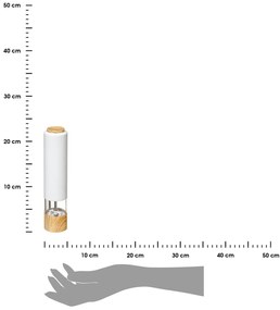 Elektrický mlynček na korenie Modern White, 22,5 cm
