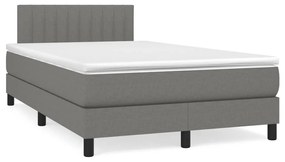 Boxspring posteľ s matracom, tmavosivá 120x190 cm, látka 3269738