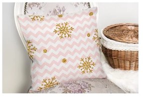 Vianočná obliečka na vankúš Minimalist Cushion Covers Golden Snowflakes, 42 x 42 cm