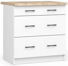 Spodná kuchynská skrinka s doskou OLIWIA S80 3SZ biela