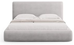 Svetlosivá čalúnená dvojlôžková posteľ s úložným priestorom s roštom 140x200 cm Colonel – Cosmopolitan Design
