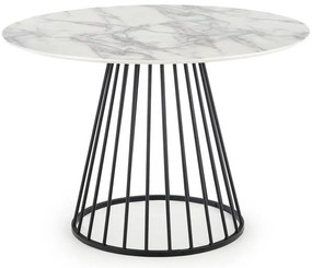 Stôl Brodway 110 Mdf/Oceľ – Biely/Čierna