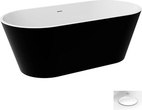 Besco Akrylátová voľne stojaca vaňa Deeva BW Matt 150x75 (160x75, 170x80, 180x80) BESCO-Typ výpuste: Click-Clack so štrbinovým prepadom, grafit, BESC…