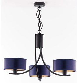 Jupiter 2099 - Luster na reťazi ARTHUR 3xE27/15W/230V modrá/čierna