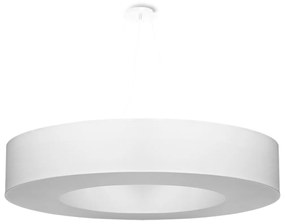 Závesné svietidlo Saturno, 1x biele textilné tienidlo, (biely plast), (fi 90 cm)