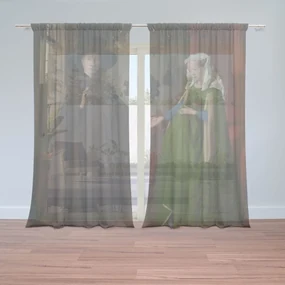 Sablio Záclony Svadba manželov - Jan van Eyck: 2ks 150x250cm