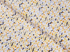 Biante Dekoračný obdĺžnikový obrus Leona LN-045 Žltosivé čiarky na bielom 130x200 cm