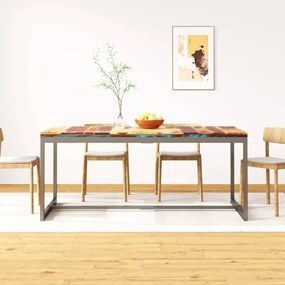 Jedálenský stôl, masívne sheeshamové drevo a oceľ, 180 cm