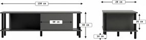 TV stolík PARIS 150 cm, biela