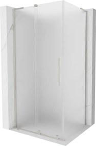 Mexen Velar L, sprchový kút s posuvnými dverami 100 x 80 cm, 8mm sklo námraza, brúsená oceľ, 871-100-080-33-97