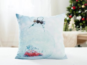 Vianočná obliečka na vankúš 40 × 40 cm - Beatle v banke