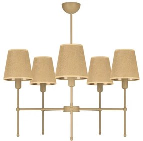 Luster na tyči MADELA 5xE14/40W/230V juta/béžová