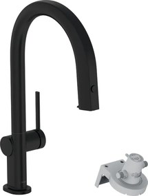 Hansgrohe Aqittura M91, filterSystem 210, vyťahovací výtok, 1jet, čierna matná, HAN-76803670