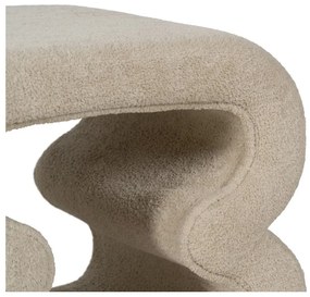 Béžový taburet z textílie buklé – Ixia