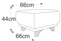 Taburet RIMINI 66x66 cm svetlošedý