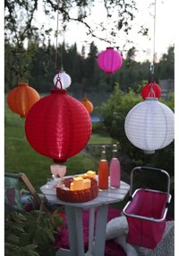 Ružový vonkajší solárny LED lampáš Star Trading, ø 20 cm