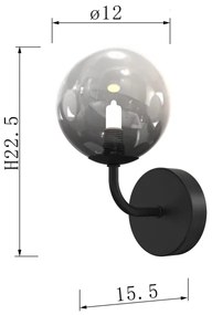 ONLI - Nástenné svietidlo PALOMA 1xG9/10W/230V čierna/dymová