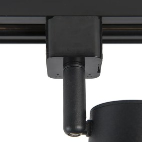 Moderný koľajnicový systém s 6 čiernymi bodovými svetlami, 1-fázový, oválny 100 cm - Iconic Jeana