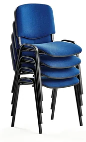 Konferenčná stolička NELSON, 4 ks, modrá, čierna