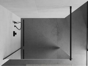 Mexen Kioto sprchová zástena 80x200 cm 8 mm, čierny profil, sklo efekt zrkadla, 800-080-101-70-50