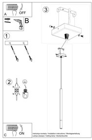 Luster na lanku MOSAIC 1xG9/12W/230V čierna/meď